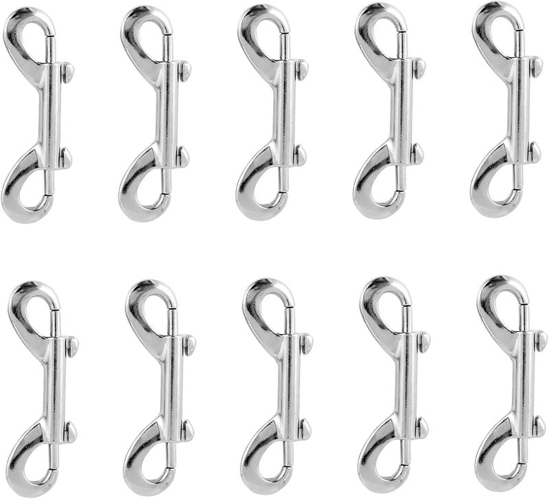 LOFIR Bolt Snaps Double Ended Hook Heavy Duty 10 Sets of 3.5 inches Zinc Alloy Trigger Chain Metal Clip Spring Hook Key Chain Pet Leash, Fasteners for Home Hammock for Garage Feed Bucket Horse - Image 1